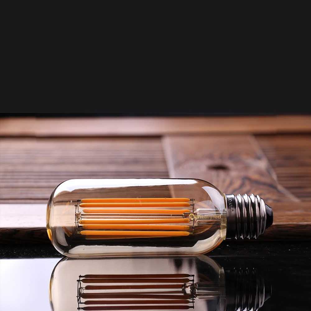 Vintage T45 Dimmable LED Long Tube Bulb 6W E27 110V 220V 2200K Warm Yellow Filament Tubular Lamp For Chandelier Pendant Lighting H260310
