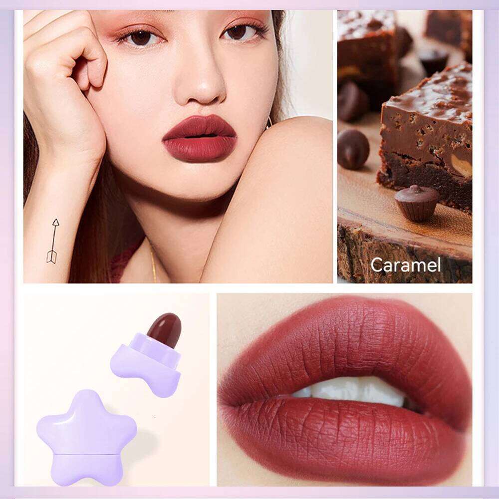 6pcs/set Long Lasting Star Mini Lipstick, Candy Color Matte Velvet Mist Portable Waterproof Lipstick Set Z260310
