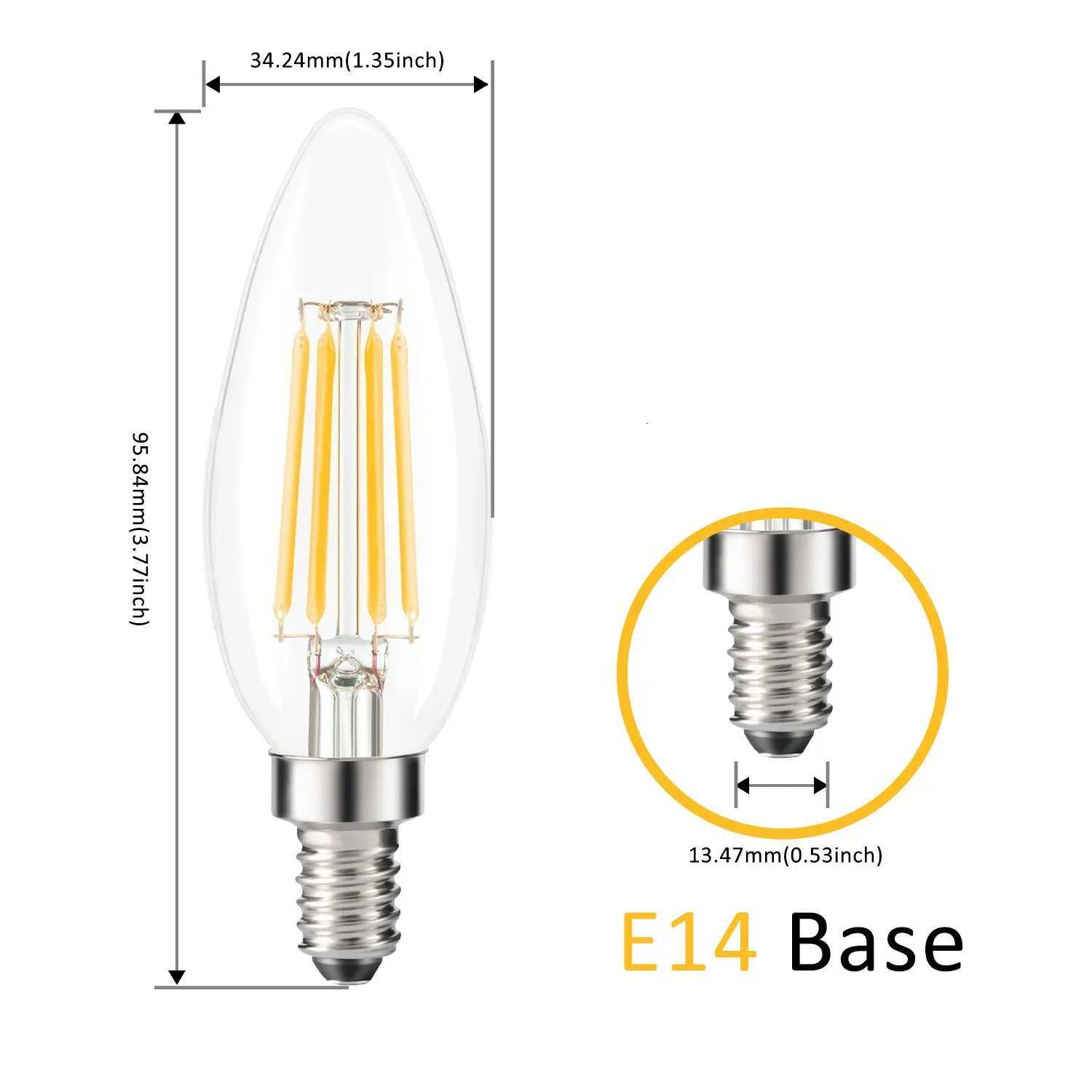 C35 Candle Led Bulb E14 Candelabra Base 4W 6W Dimmable Edison Light Bulb 2700K Warm Cold White 6000K Chandelier Replacement Lamp H260310