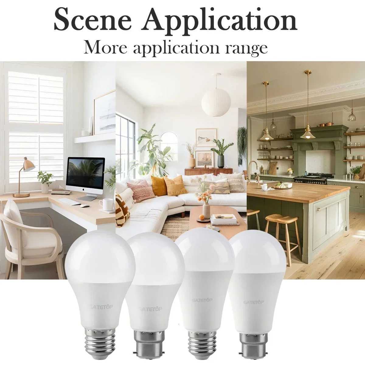 2PCS Led Bulb Lamps E27 B22 base A60 A80 AC220V 230V 110V Light 8W 18W 24W Lamps For Home derection Living room Lighting H260310