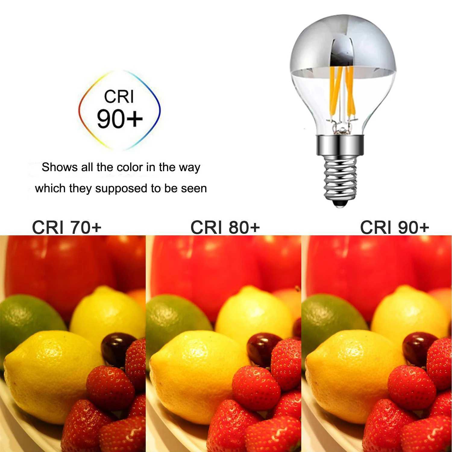 6pcs Retro Edison Bulbs Mirror Bulb G45 E12 E14 E26 E27 Top Silver bowl Dripped Filaments Led Bulb Decorative Lighting For Home H260310