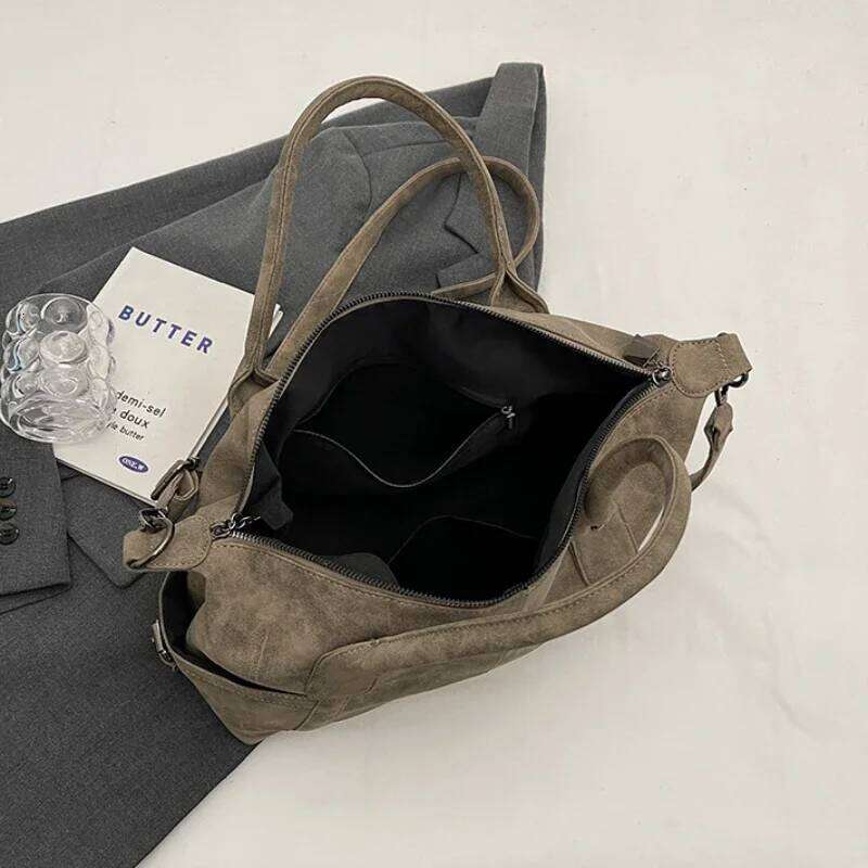 Retro Design PU Leather Shoulder Bags for Women 2026 Korean Fashion High Capacity Armpit Female Crossbody Bag Tote Handbags XJ260310