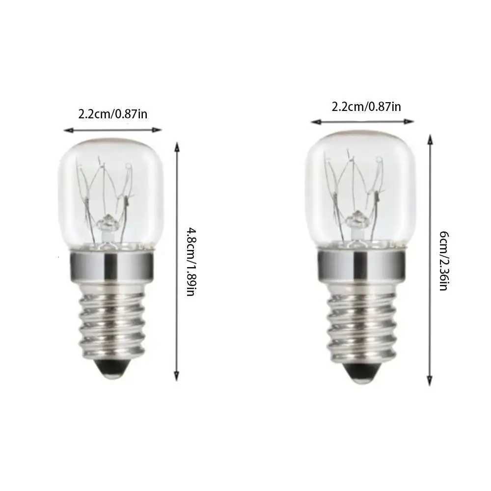 2pcs Refrigerator Accessories 15W Salt Lamp Bulb E14 Clear Glass Incandescent Bulbs 300 Degree Bright Pygmy Light Bulbs Oven H260310