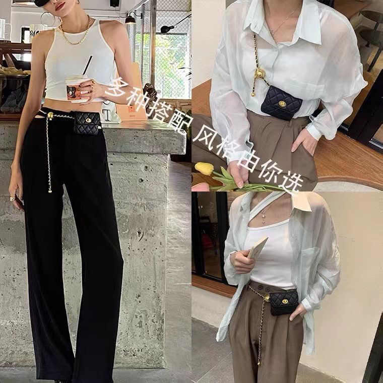 Free Shipping Retro Women's Small Golden Ball Waist Chain Top Luxury Fashion Shoulder Bag Designer Bag Chain Trendy Brand Belt Bag Retro Waist Be