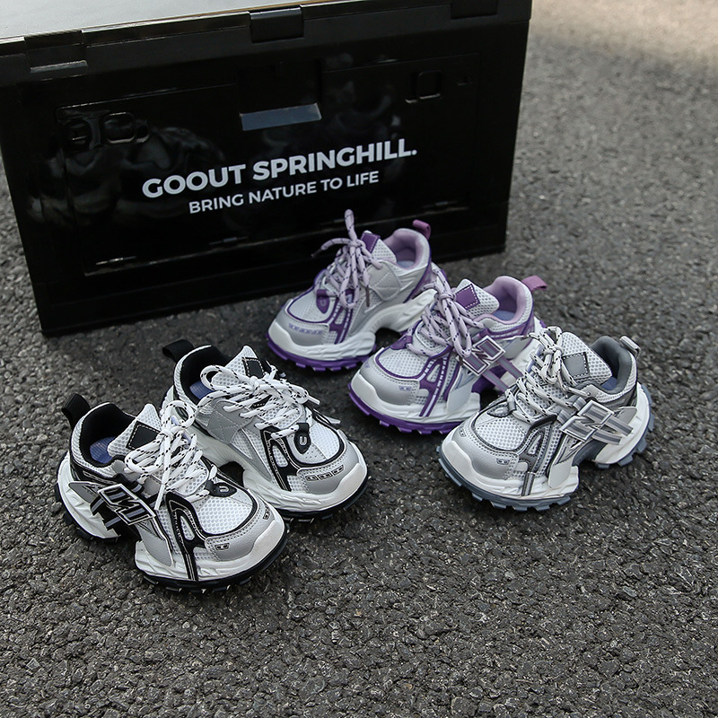 Hot free shipping designer shoes for kids running shoes grey purple black sliver Fashionable and versatile outdoor sneakers sport shoes