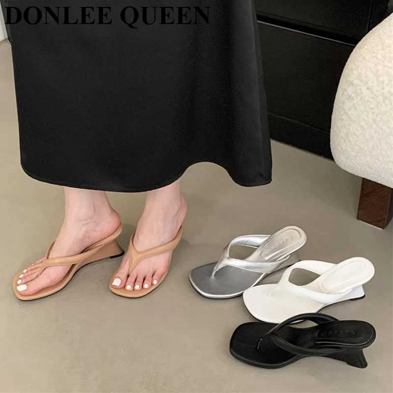 Fashion Wedge Heel Slipper Slides Women Clip Toe Flip Flops Narrow Band Sandals Shoes Casual Female Slipper Sandalia Mujer K260311