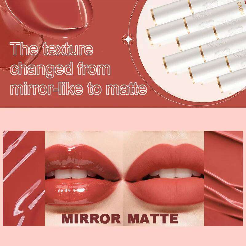 Matte Liquid Lipstick Makeup, Waterproof Non-fading Non-stick Cup, Smooth Misty Finish for Fuller Lips, Rich Color Rendering Z260310