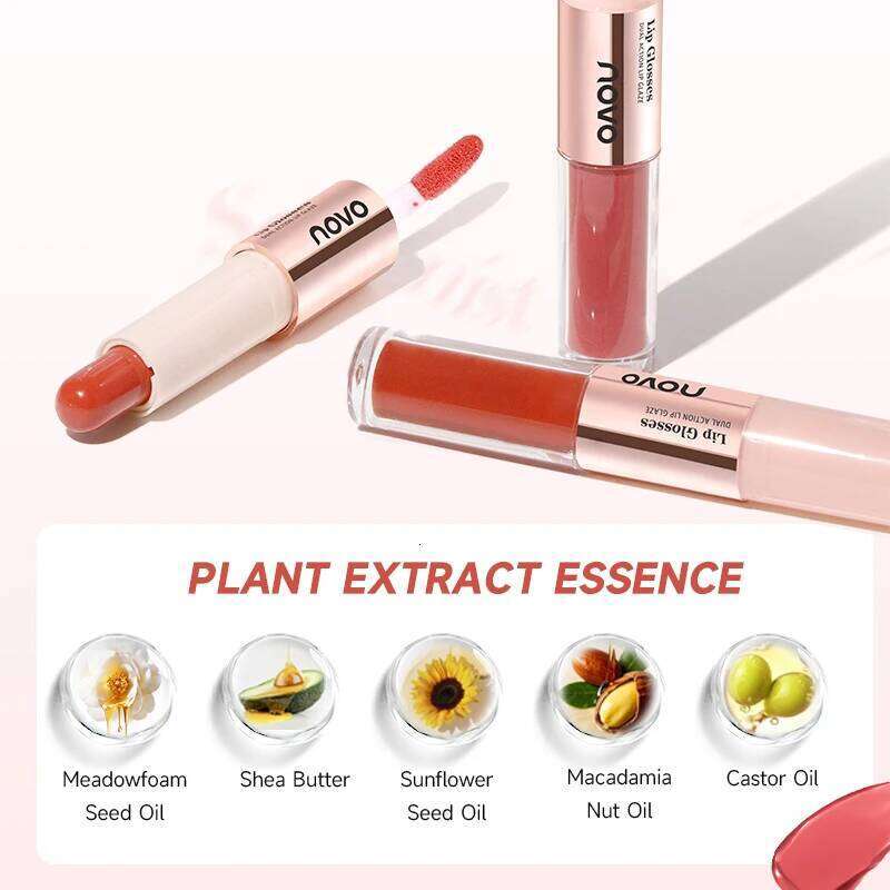 2-In-1 Dual-Ended Lipstick Lip Gloss - Matte & Mirror Finish, Long-Lasting Color Lock, Nourishing Formula With Seed Oil Z260310