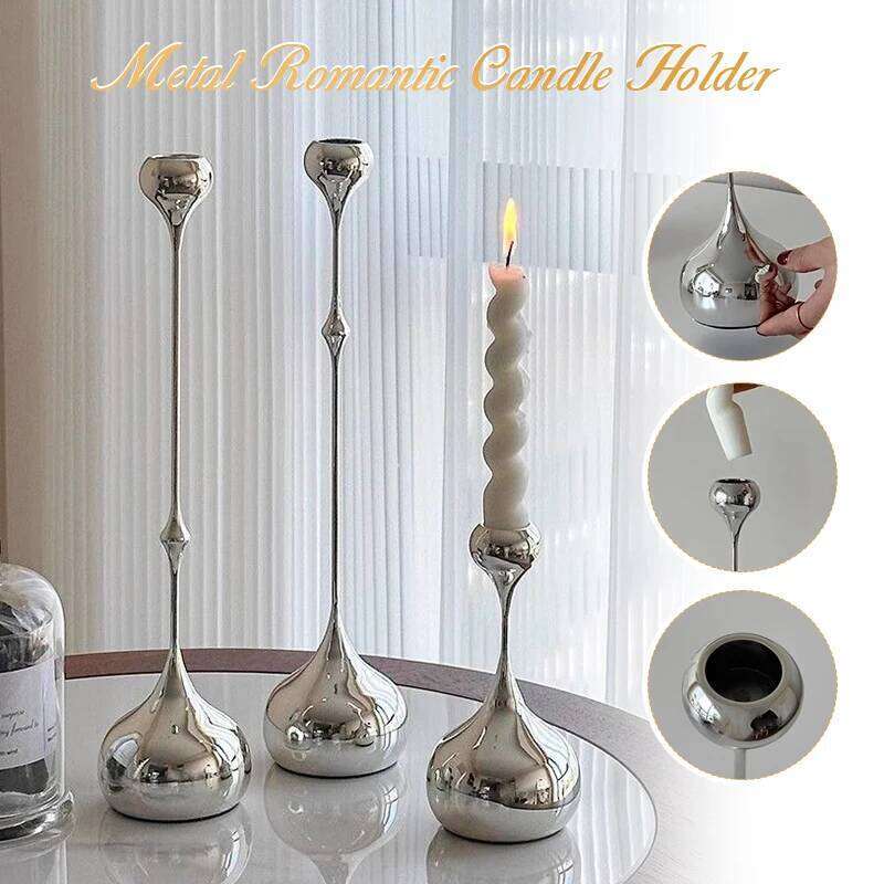 Elegant Metal Candle Holder | Vintage-Style Centerpiece for Wedding Home Dining Table Romantic Photo Props Artistic Decor H260310