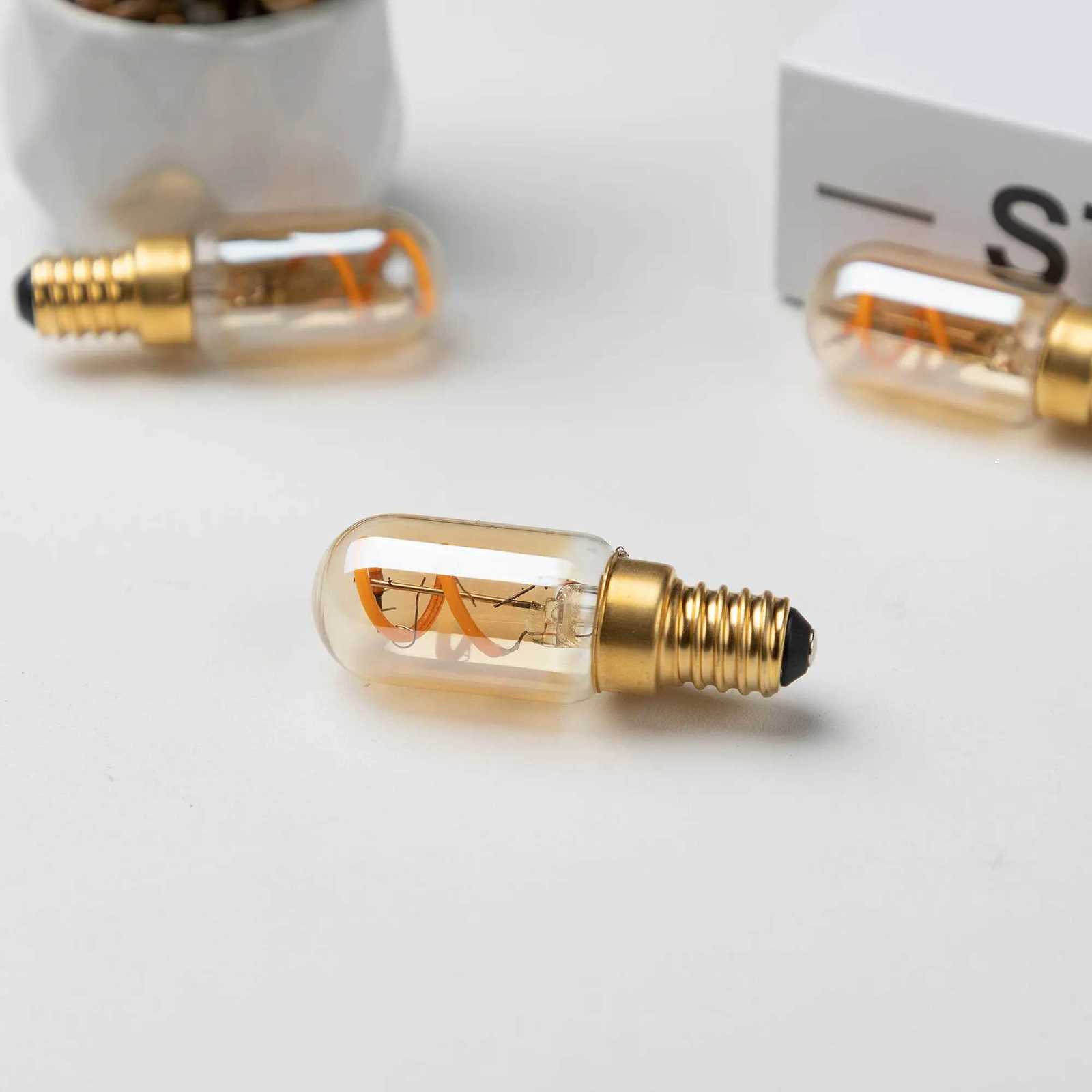 T22GS Tubular Led Bulb 15W Spiral Filament Mini Light Lamp E14 Base 220v 2200K Warm Yellow Amber Glass Pendant Chandelier Bulb H260310