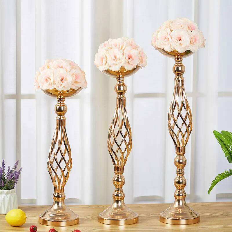 Wedding Table Home Iron Vase Luxury Living Room Decoration Road Guide Candle Holder Candlestick Candlelight Dinner H260310