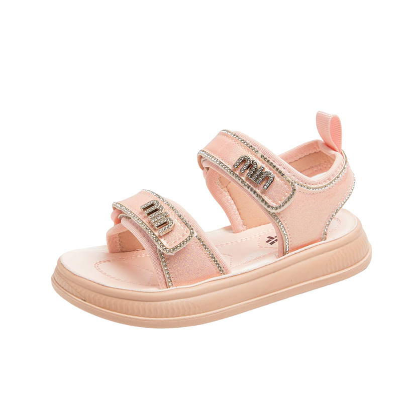 Free shipping Hot Sale Children Summer Sandals Pink White Black Girls Fashion Sneakers Light Weight Comfortable Non-slip Beach Shoes Size27-38