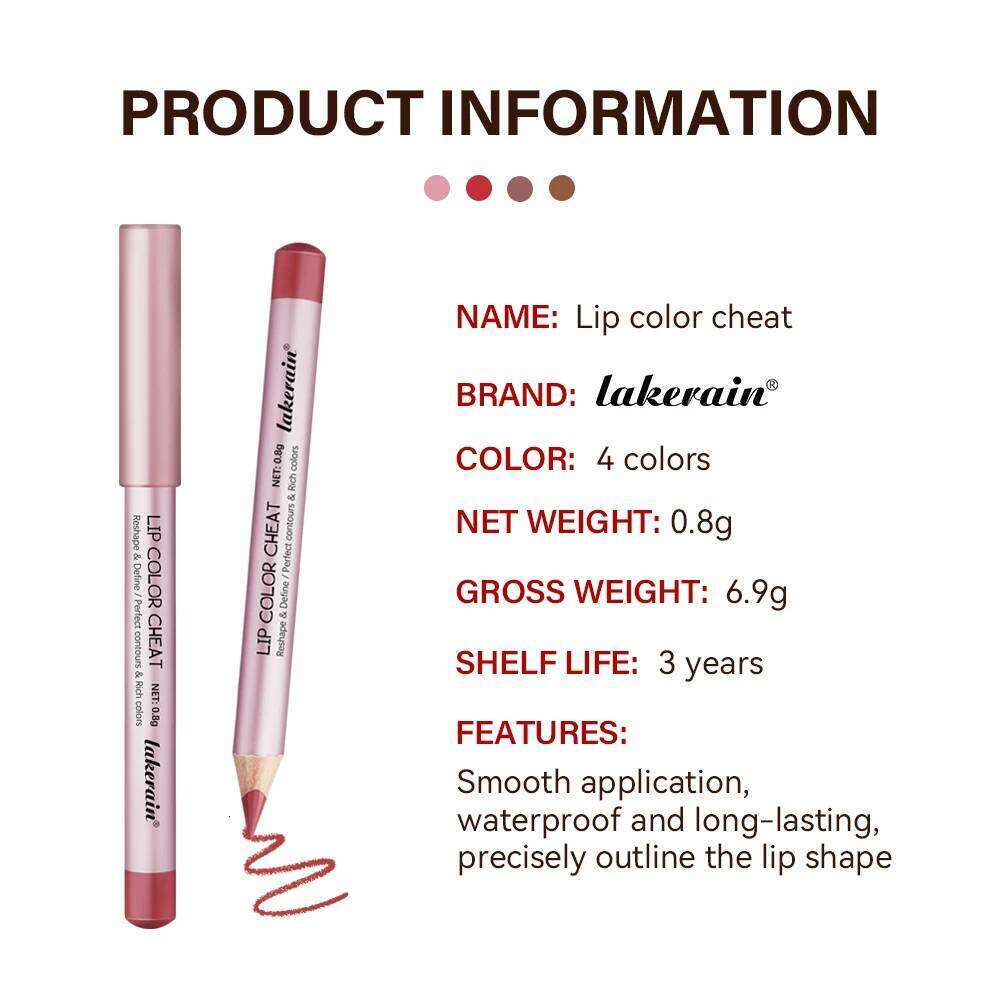 Lakerain Easy To Wear Non-stick Cup Contouring Lip gloss lipstick Pen 4 Colors Lipliner Pencil Waterproof Matte Cosmetics Z260310