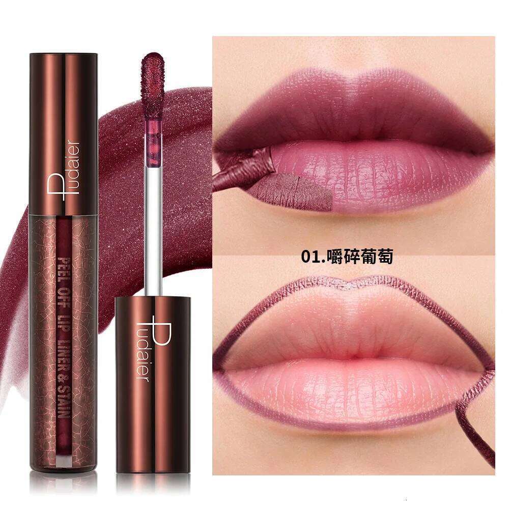 5Color Liquid Peel-off Gloss Waterproof Long-lasting Matte Lipstick Non-stick Cup Makeup Moisturizing Lip Tattoo Pigment Z260310