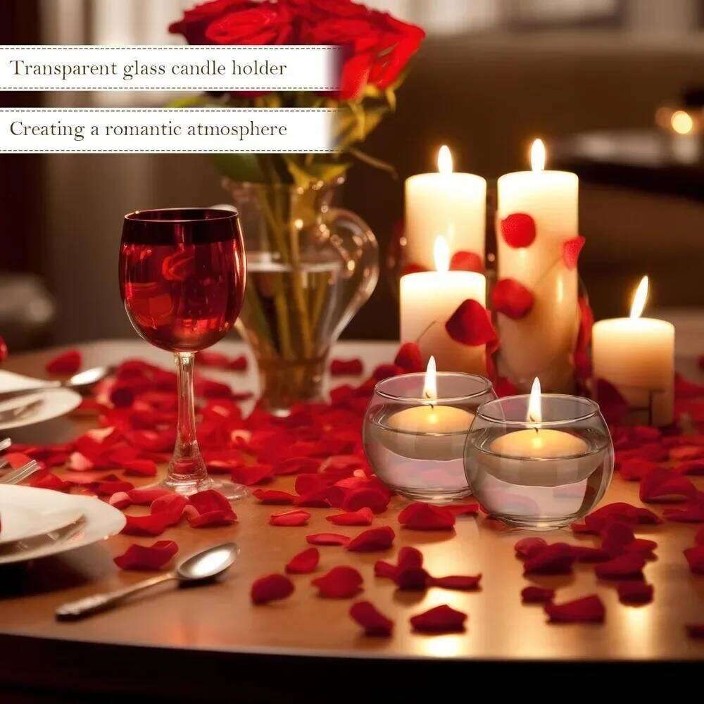 6/12Pcs Glass Tealight Candle Holders Bowl Vases Windproof Candlestick for Table Centerpiece Wedding Christmas Party Decorations H260310