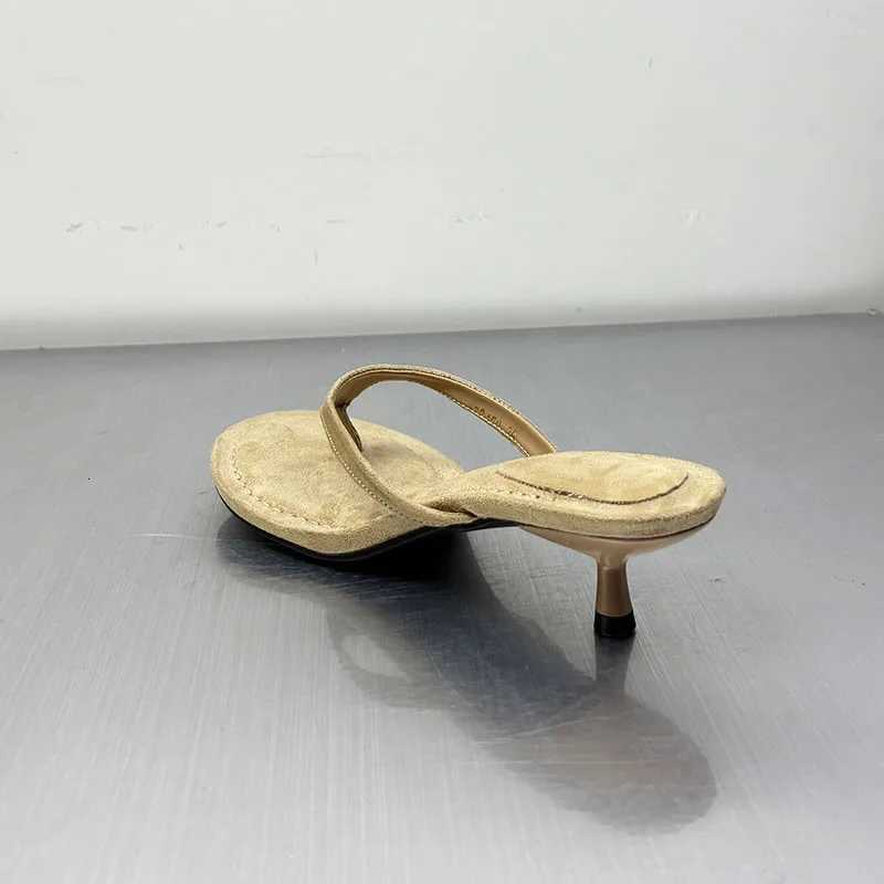 Summer Beach Female Flip flops Women Heeled Slides Fashion Round Toe Ladies Low Heel Sandals Shoes Big Size 43 K260311