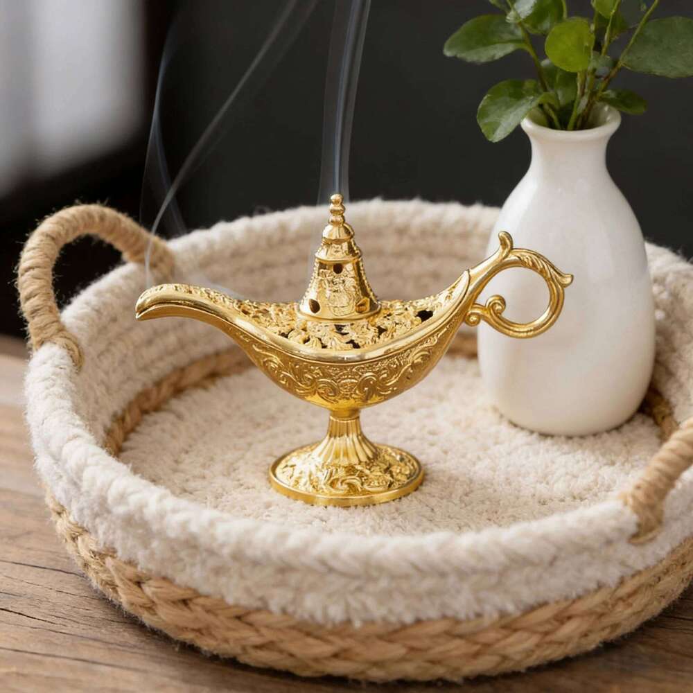 Aladdin Genie Lamp Burner Made of Alloy Material Ideal for Tea Ceremony Decoration and Incense Use H260310
