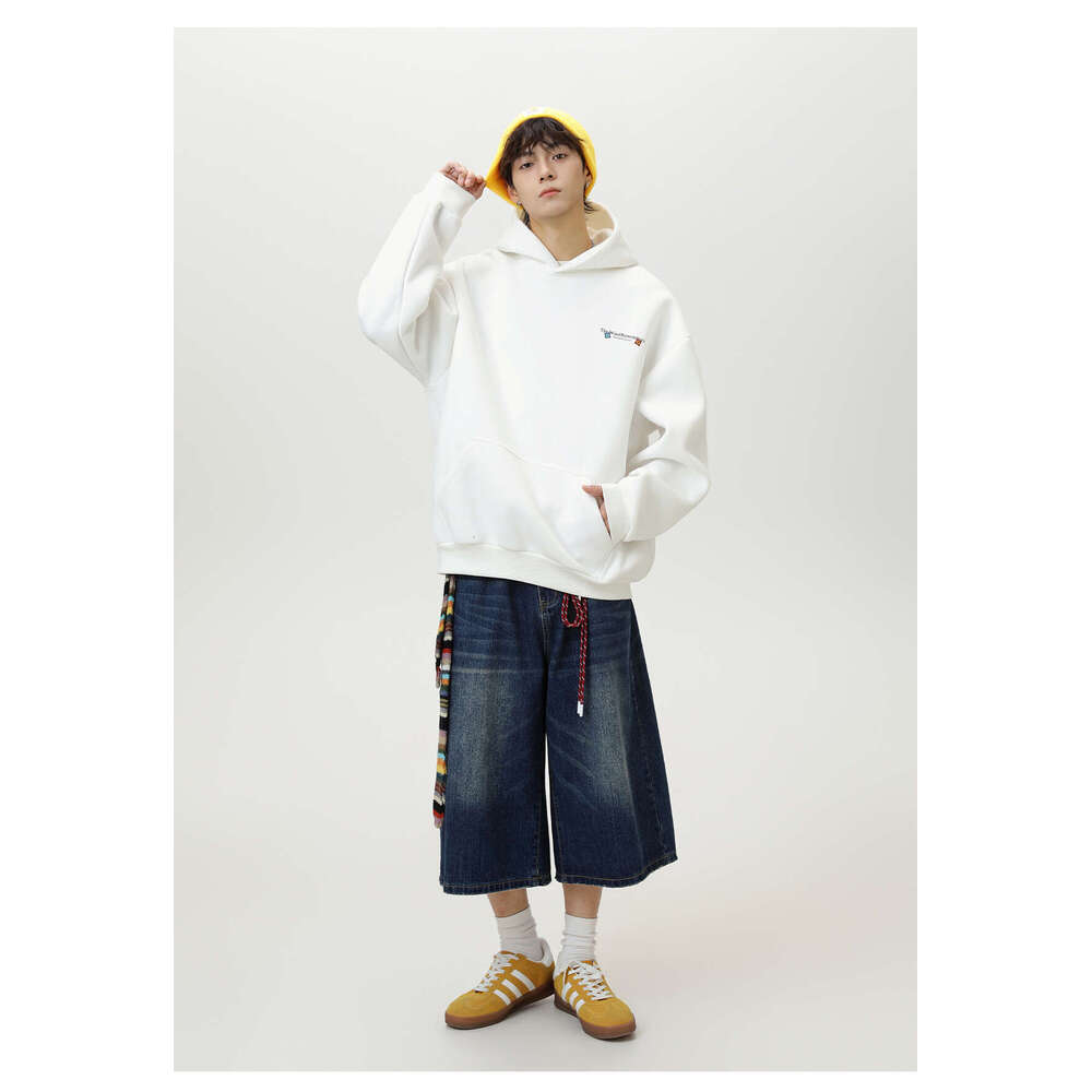 Petal Print American Style For Men, Autumn New Heavyweight Texture Trendy Brand Sports Hoodie Casual Jacket