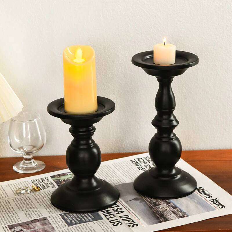 1 Piece: Simple Retro Black Iron Candle Dinner Dining Table Holder Romantic Decoration H260310