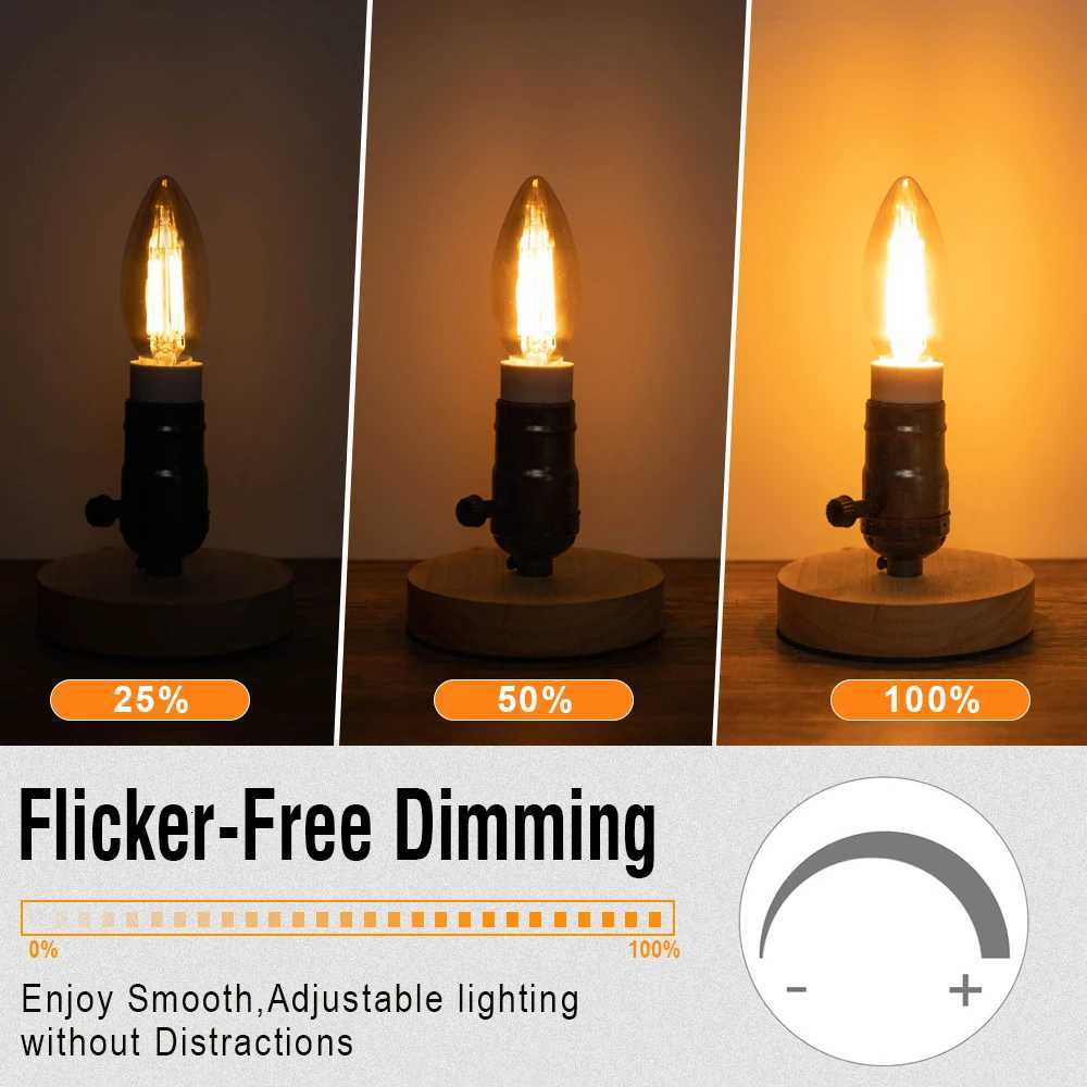 Candle C35 E14 4W 6W 220V Led Light Bulbs Warm White Dimmable Replaceable Pendant Chandelier Indoor filament lamp Decor Home H260310