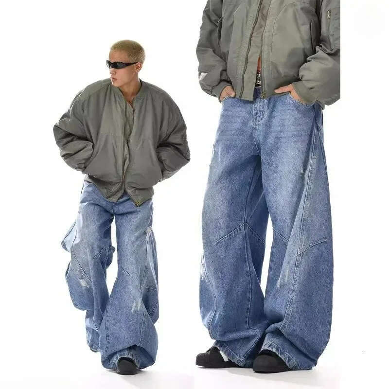 Men's Jeans Y2K Baggy Unisex Trendy Casual Wide-Leg Denim Pants High Street Quality American Style Streetwear Oversize Trousers Men's Clothi