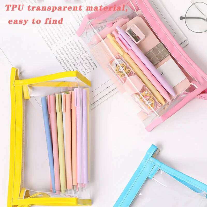 Large Capacity Waterproof Cosmetic Bag Clear Summer Storage Makeup Organizer Bags Supplies Girl Transparent Pencil Case XJ260310