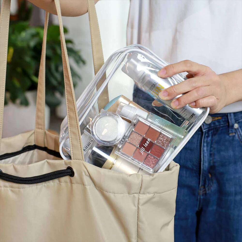 Travel Organizer Bath Toiletry Wash Storage Case White Transparent Zipper Makeup Bags Clear Pouch Women's Cosmetic Bag XJ260310