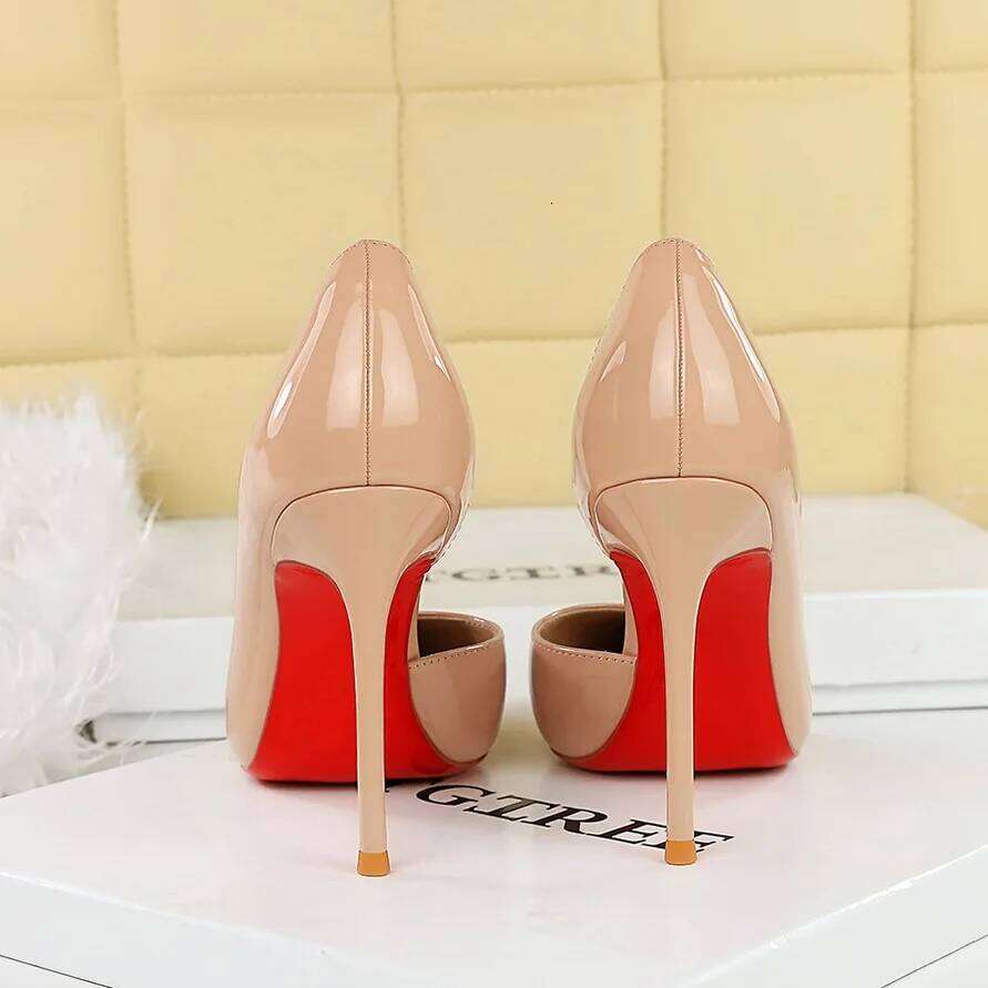 Women 10cm High Heels Lady classics Red Bottom Pumps Female Daily commuting Breathable Pointed Toe shoes