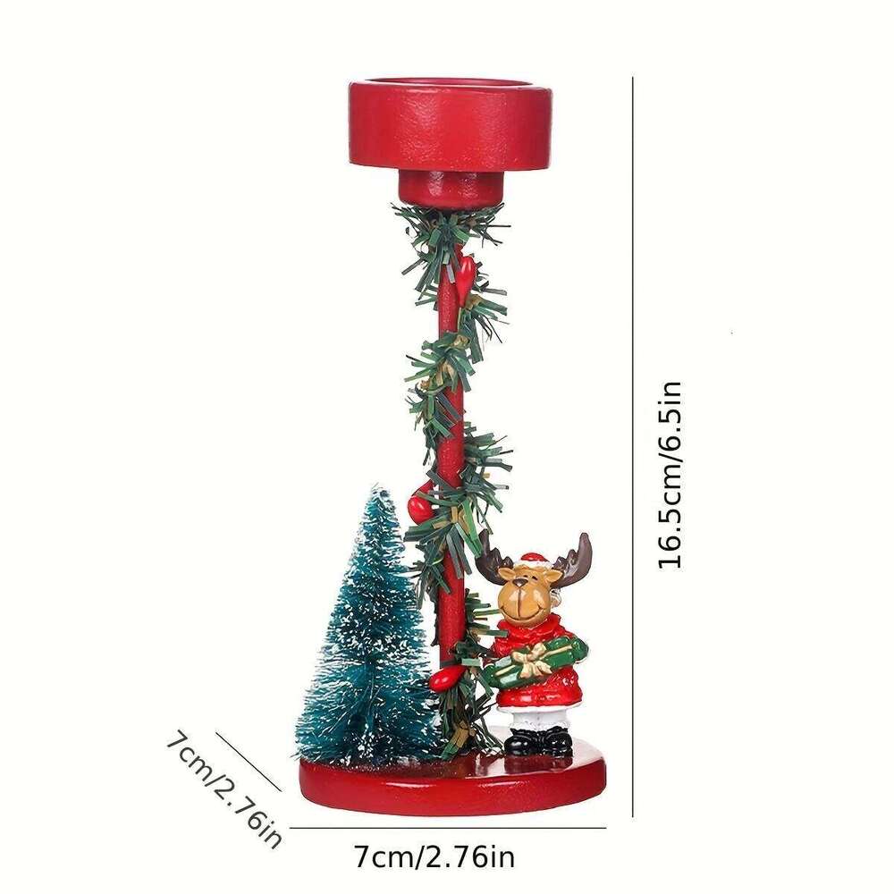 Desktop Resin Tree Santa Claus Candle Holder Christmas Party Decorations Ornaments H260310