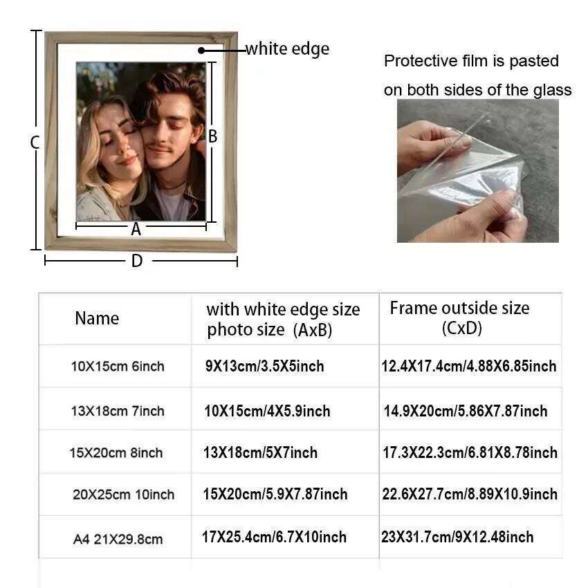 Custom Wooden Picture Walls 10X15 15X20 20X25 A4 Vintage Photo Frame Stand for Pictures Commemorative Gift H260310 - view 4