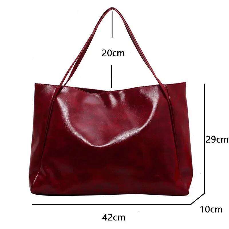Women Tote Fashion Underarm Pouch Large Capacity Soft Pu Leather Shoulder Retro Crossbody Bag Casual Portable BucketBags XJ260310