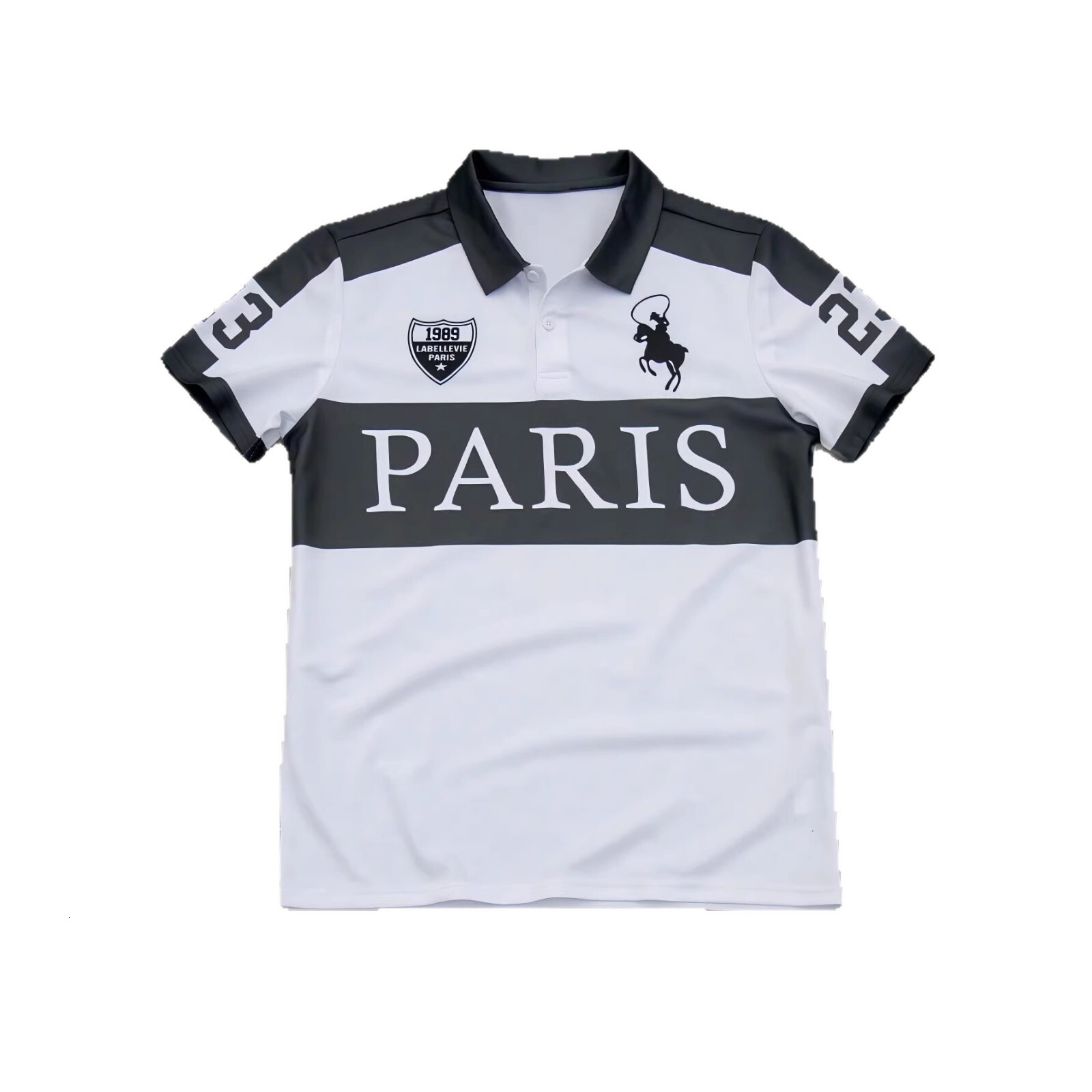 Luxury Brand Designer Clothes Trendy Sporty Style Polo Shirt For Men, Loose Fit, Versatile, Pink And White Color Block Design, Casual And Breathable S