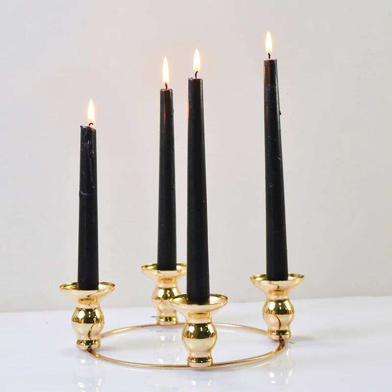 PEANDIM European 4 Arms Metal Holder Christmas Table Decoration Candle Stand Home Romantic Dinner Candlelight Candlestick H260310