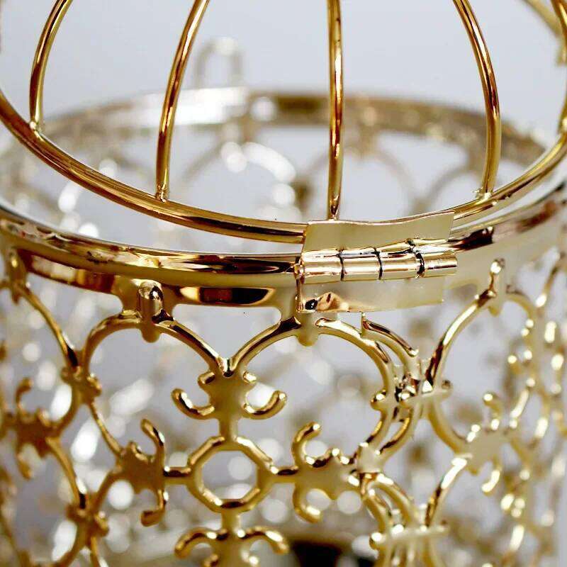 Metal Bird Cage Wedding Candle Holder Golden and Silver Lantern Morocco Vintage Small Lanterns For Candles Decor H260310