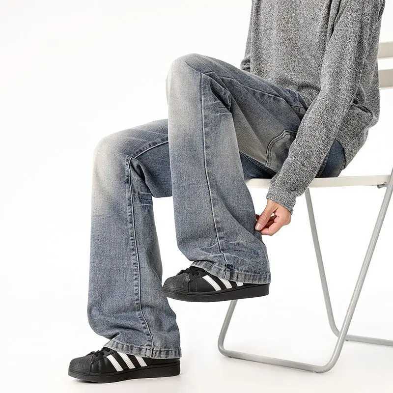 Straight Leg Jeans Casual Wide Leg All Season Wash Floor Mopping Retro Mens And Womens Loose Straight Leg Pants M260310