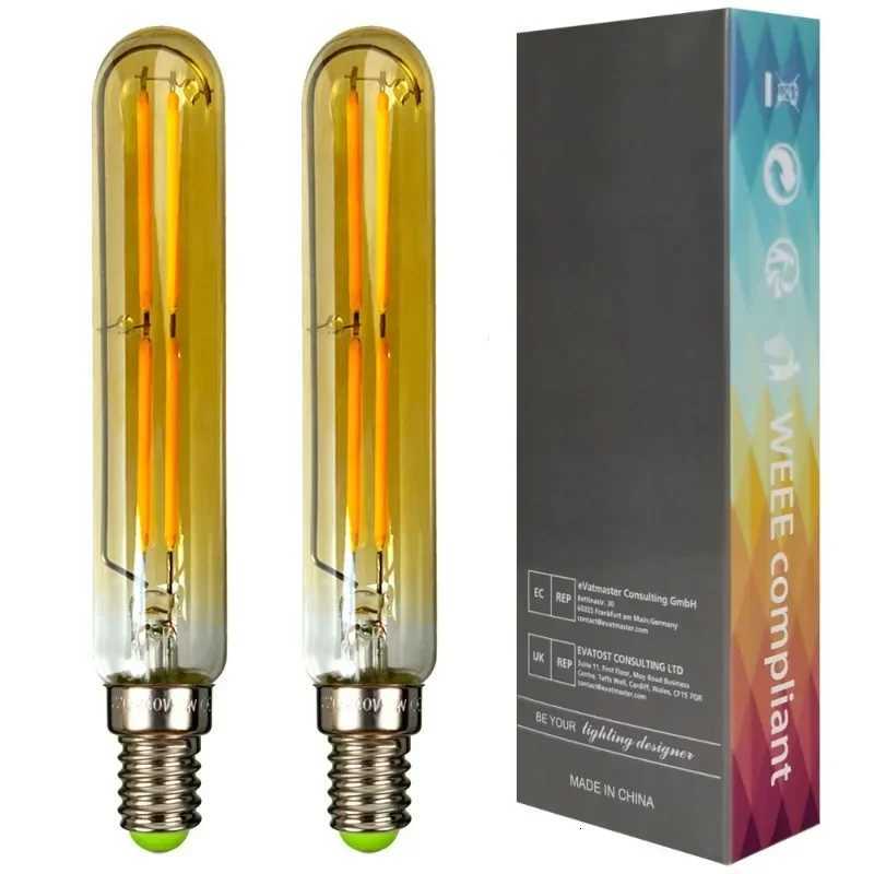 2PCS Tubular LED Bulbs T20 Vintage Long Filament Light Bulb E14 Dimmable Edison Retro Lamps For Chandelier Pendant Light H260310