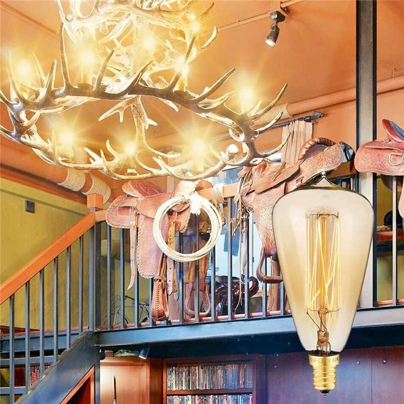 Bulb Lamp Edison 40 Watt E14 ST48 Dimmable Incandescent Vintage Edison Light Bulb 40W Warm White 220-240V H260310