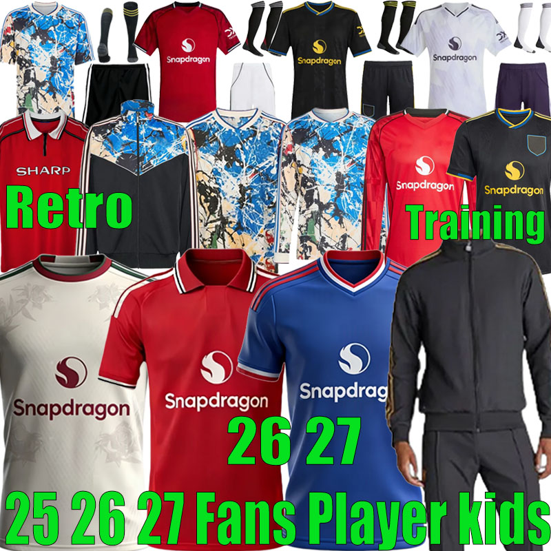 Manchest er 25 26 27 SESKO MBEUMO CUNHA HOJLUND Soccer Jerseys 2026 B. FERNANES football shirtsmen kids kits MAINO0 Pre match goalkeeper Training Stone Roses Retro