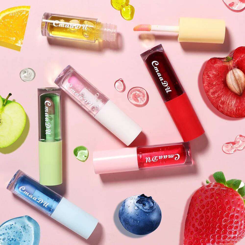 CmaaDu 1pcs & 2pcs 6pcs Fruit Moisturizing Color Change Lip Gloss Lasting Waterproof Lipstick Non-stick Cup Does Not Fade Z260310