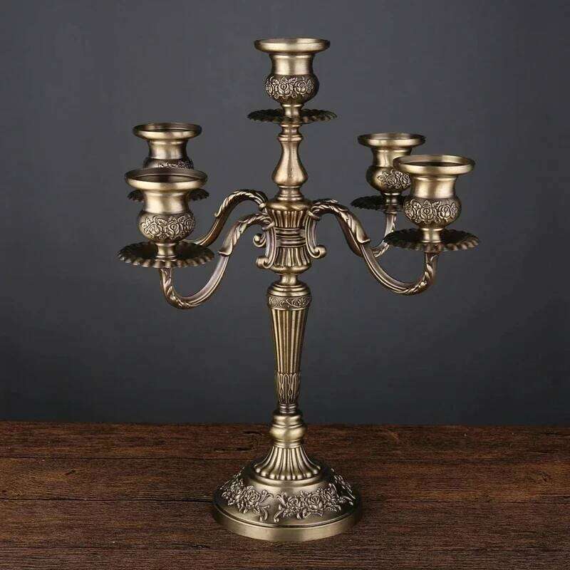 Activity Table Centerpiece New Bronze Metal 5-Arm/3-Arm Candlestick Wedding Decoration H260310