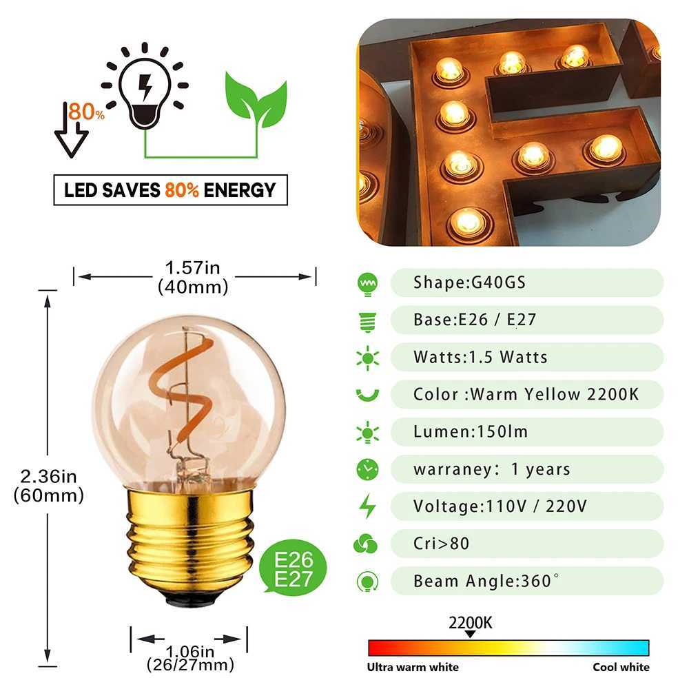 Vintage Dimmable LED Filament Bulb E27 220V 15W 110V Amber Edison Spiral Filament Light Bulb Decorative Ampoule for Chandelier H260310