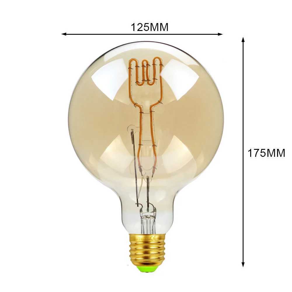 Edison Bulb Letter Light G125 220V Dimmable Lamps Warm Yellow 2200K Table Light Bulb LED Filament Light Styling LOVE HOME Note H260310