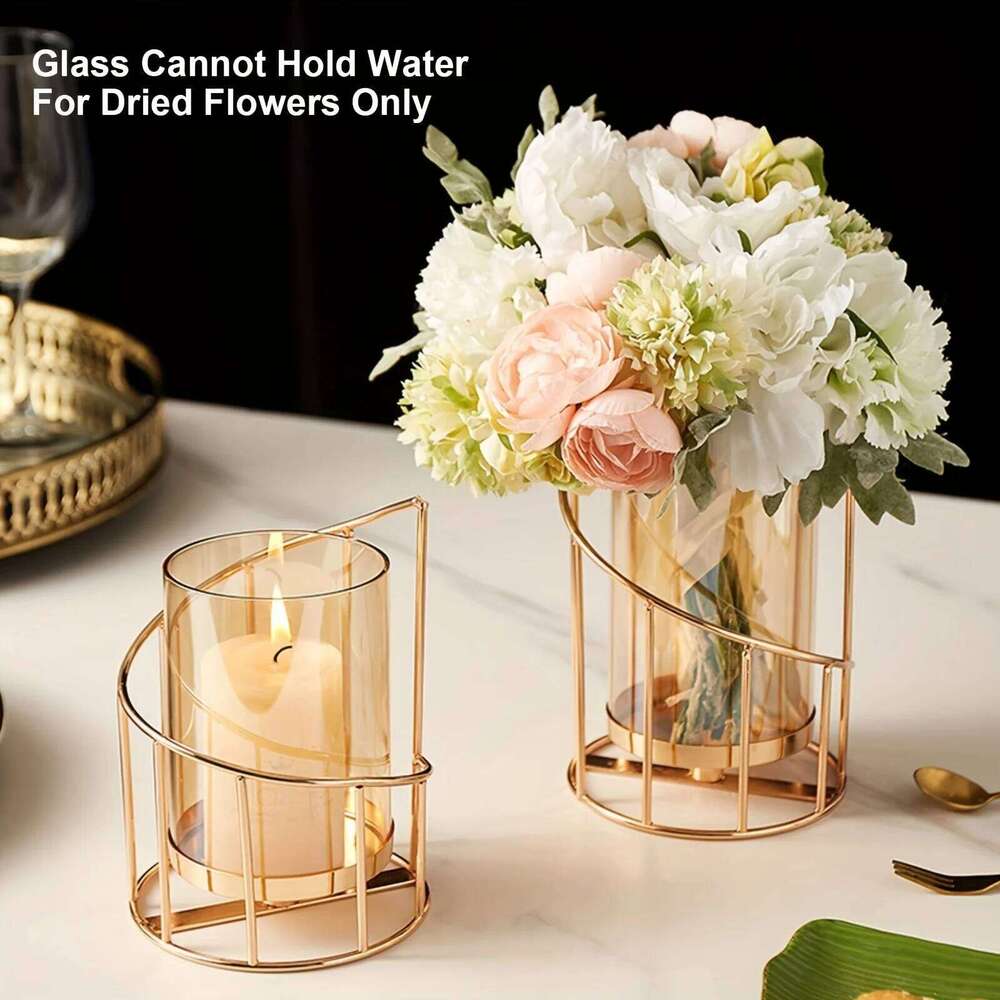 1Pcs Golden Metal Wire Candle Holder Home Decor and Table Centerpieces - Spiral Design for Tea Light Tree Candles H260310