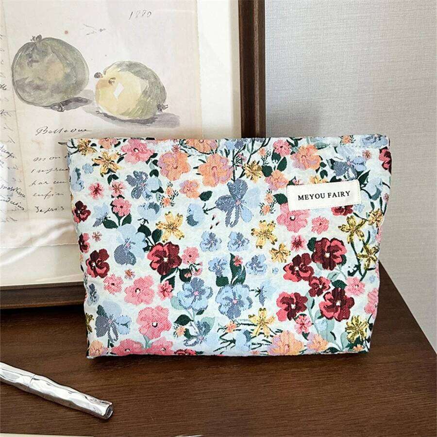 New Vintage Flower High-quality for Women Cosmetic Bag Large Capacity Canvas Makeup Pouch Travel Organizer XJ260310