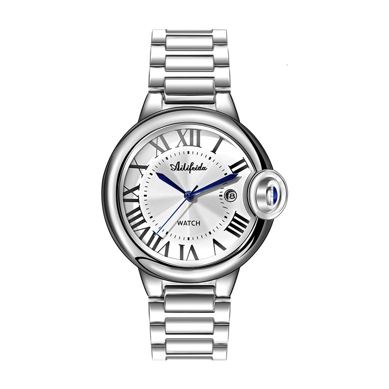 Designer Luxury Simple Casual Men Quartz Watch Slim Case Stainless Steel Band Luminous Waterproof Daily Wear Wristwatch