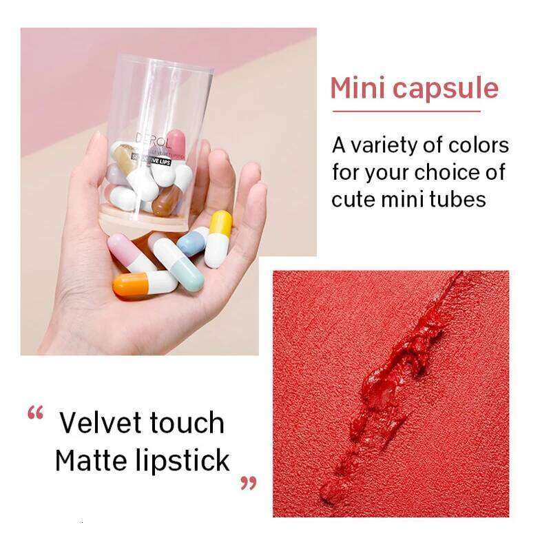6pcs/set Long Lasting Star Mini Lipstick, Candy Color Matte Velvet Mist Portable Waterproof Lipstick Set Z260310