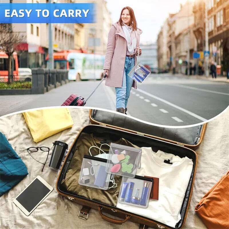 1/2/4pcs Luggage Transparent Travel Use Leakproof Flight Make Up Waterproof For Women Reusable Airport Security Storage bag XJ260310