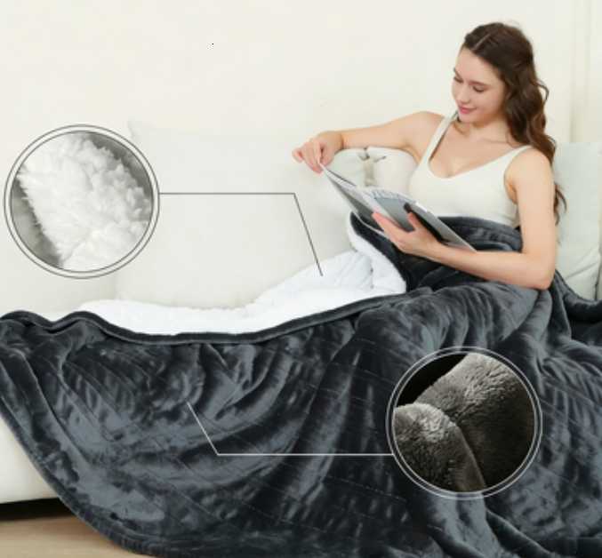 Heated blanket 110v Canadian electric blanket made of rabbit fur plush H260310