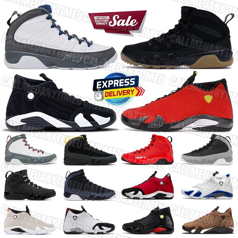 New Designer 9 14 Mens Basketball Shoes 9s 14s trainers Leather rubber Cool Grey Olive Black Toe jordan9smen Outdoors Sports Mens Sneakers jordan9men