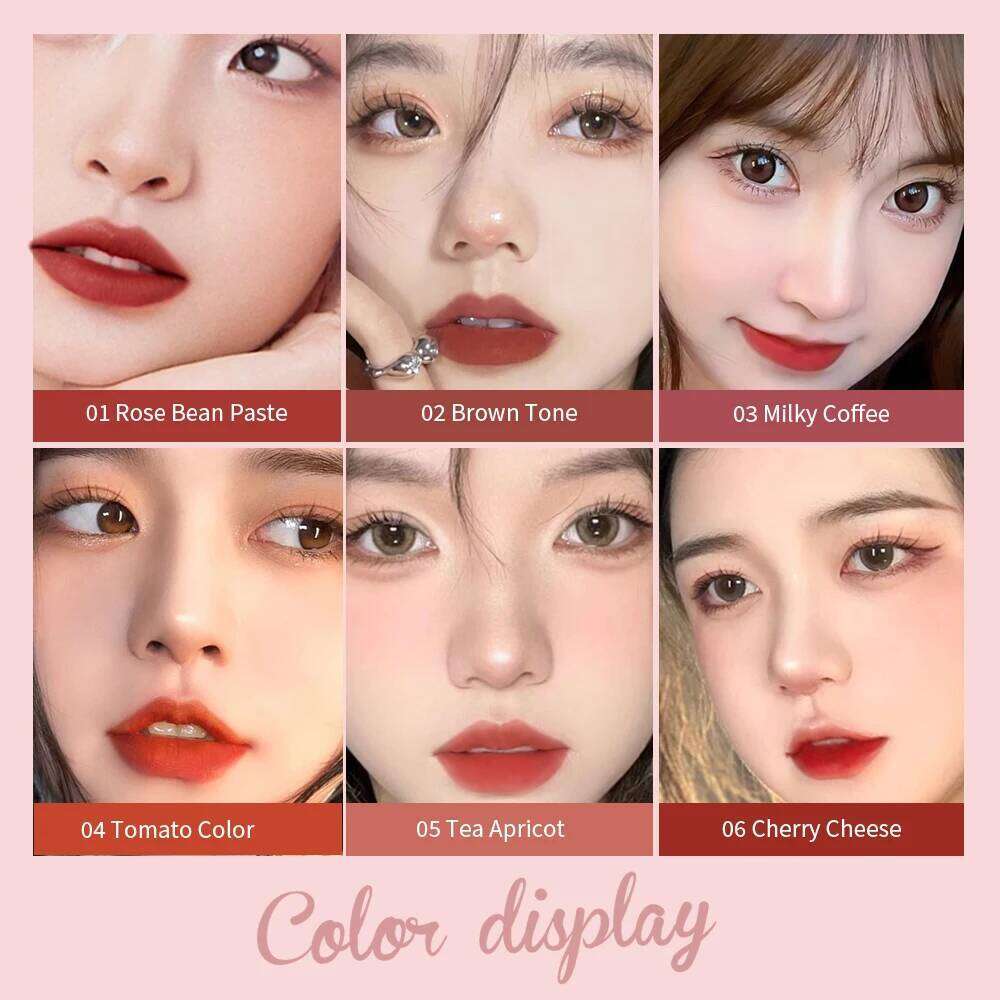 MACKANDY Mirror Gloss Glaze Cute Girl Matte Lipstick Makeup Cosmetics Long-lasting Waterproof Non-fading Sexy Lip Plumper Z260310